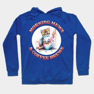 Morning Mews & Coffee Brews | Watercolor Hoodie